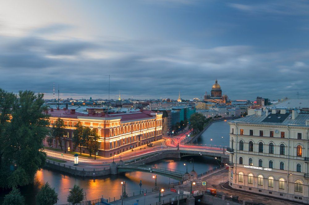 Река Мойка, вид на Исаакиевский собор