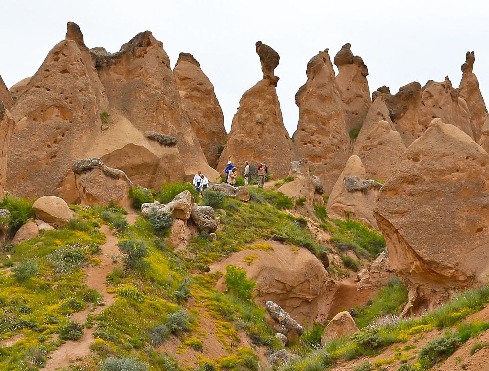 Het panoramische uitkijkpunt van Göreme in Cappadocië ( Turkije)