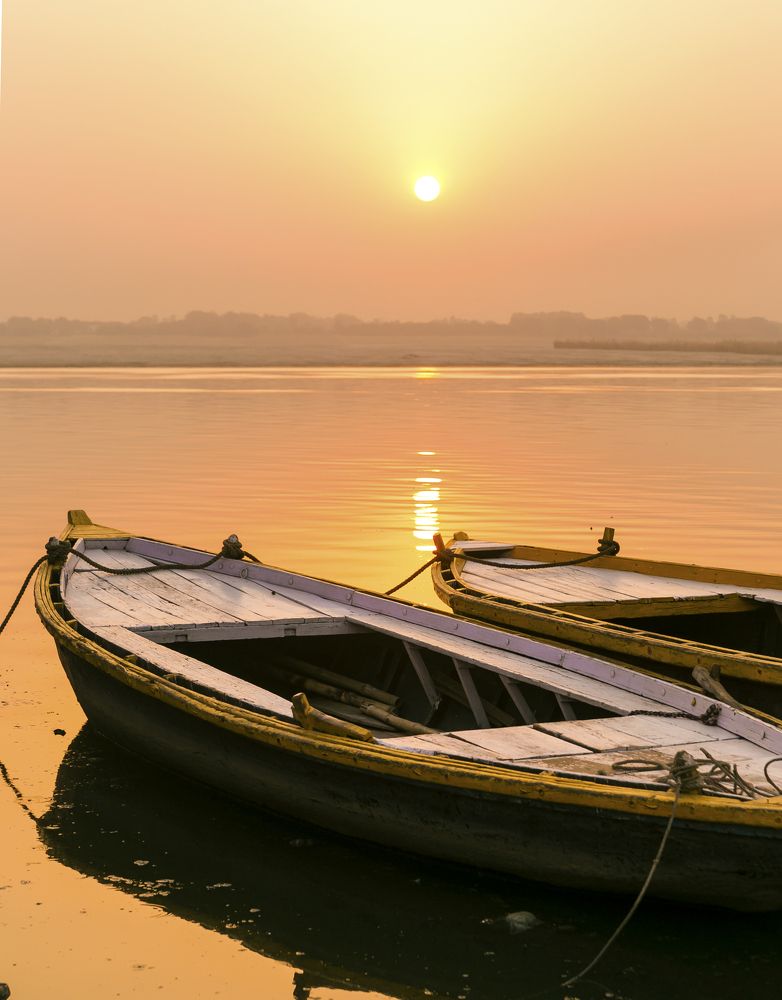 Sunrise over the Ganges river