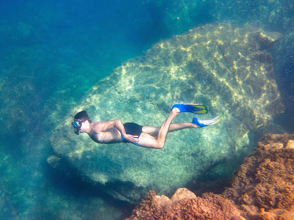 swimming in the depth