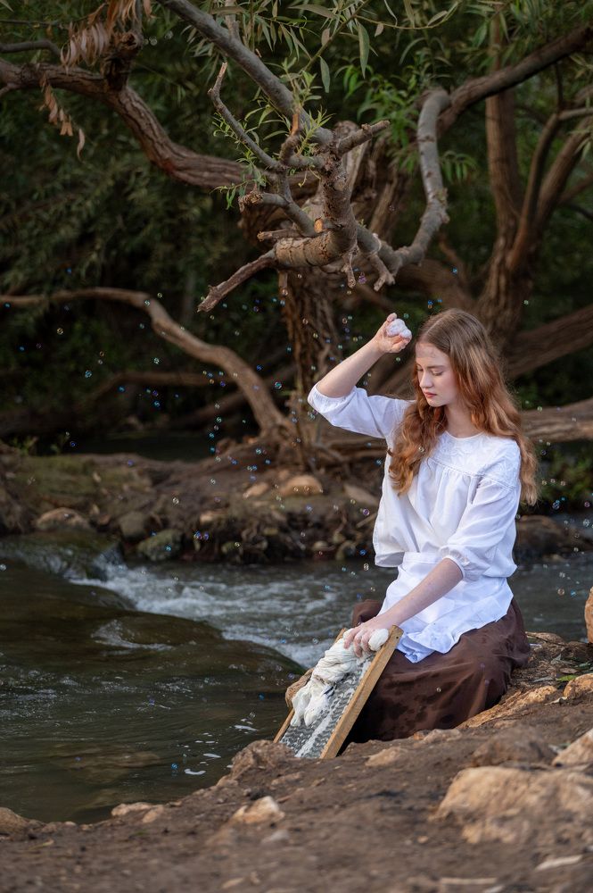 Washing in the river