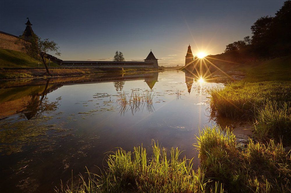 Закат на Пскове