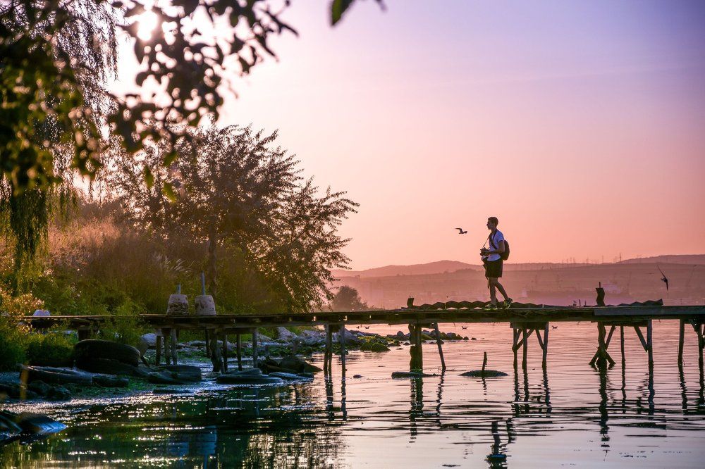 Sunset over the fishing village