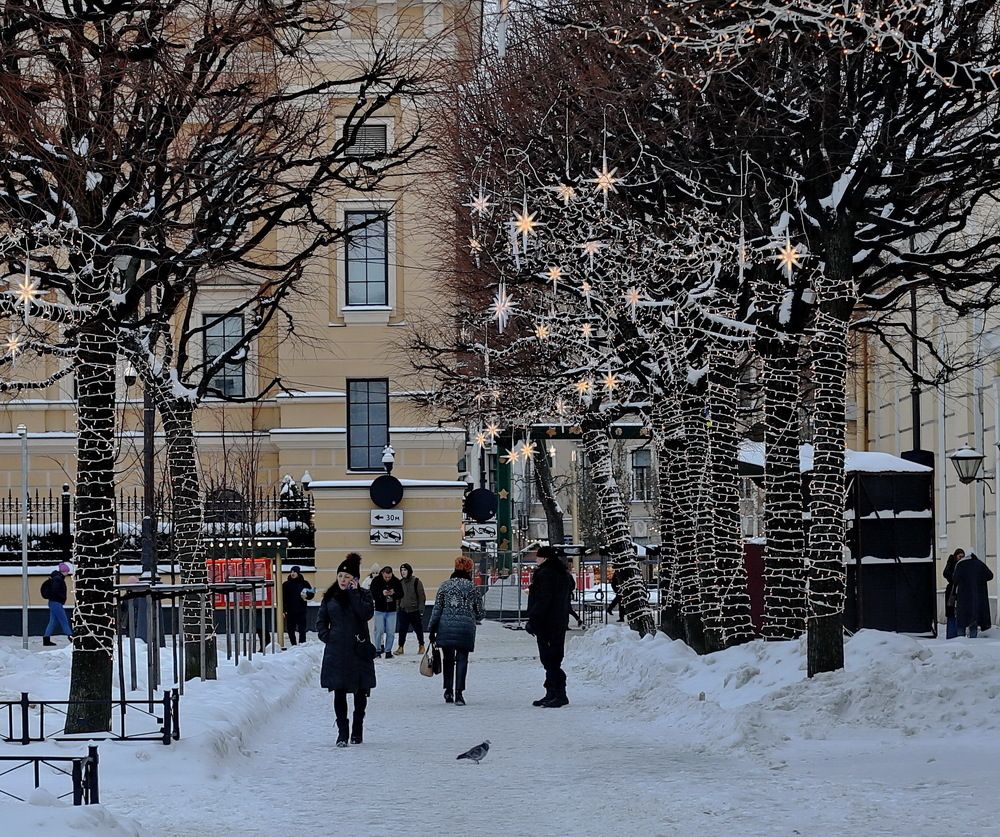 Заснеженный Санкт-Петербург