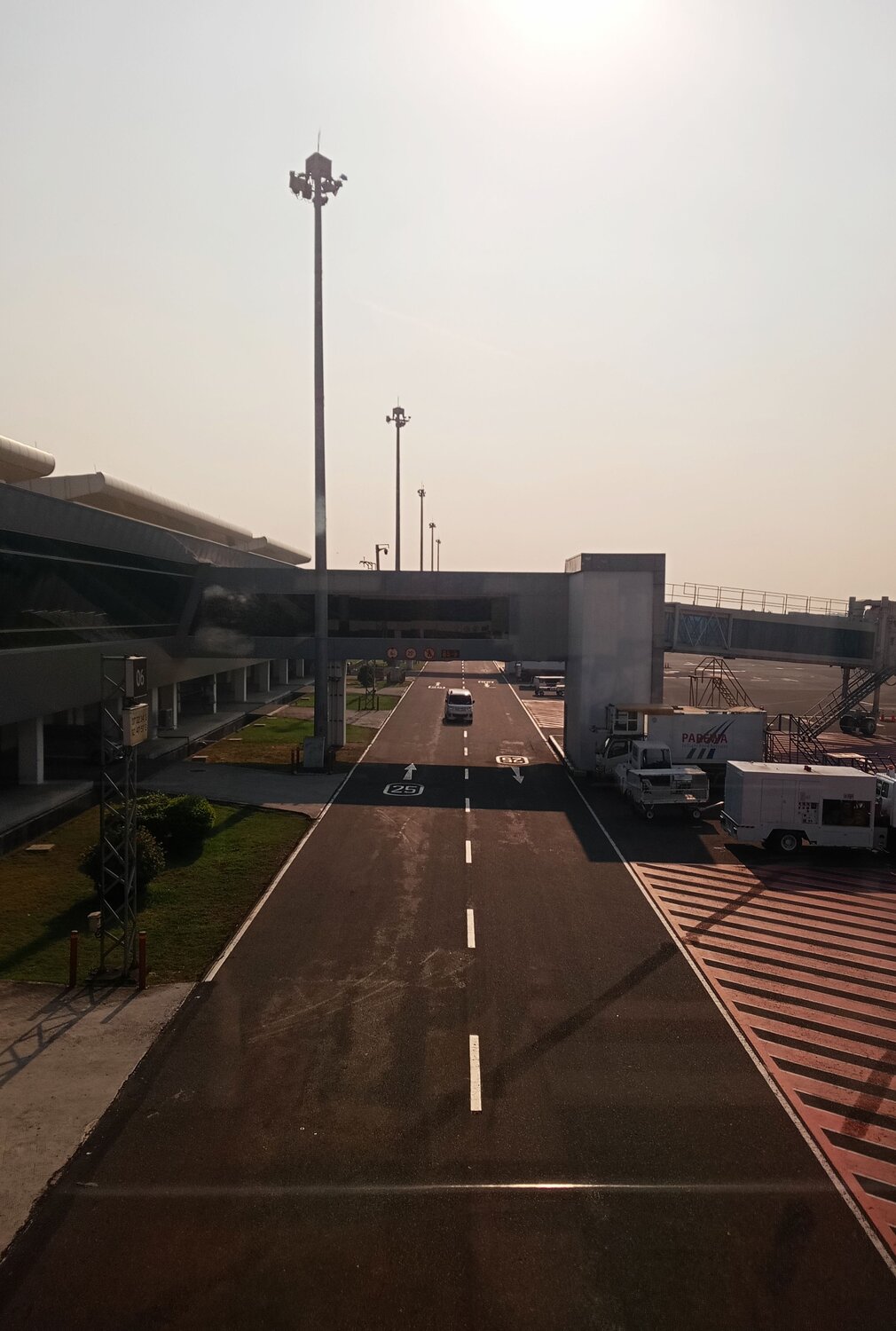The morning in  the airport