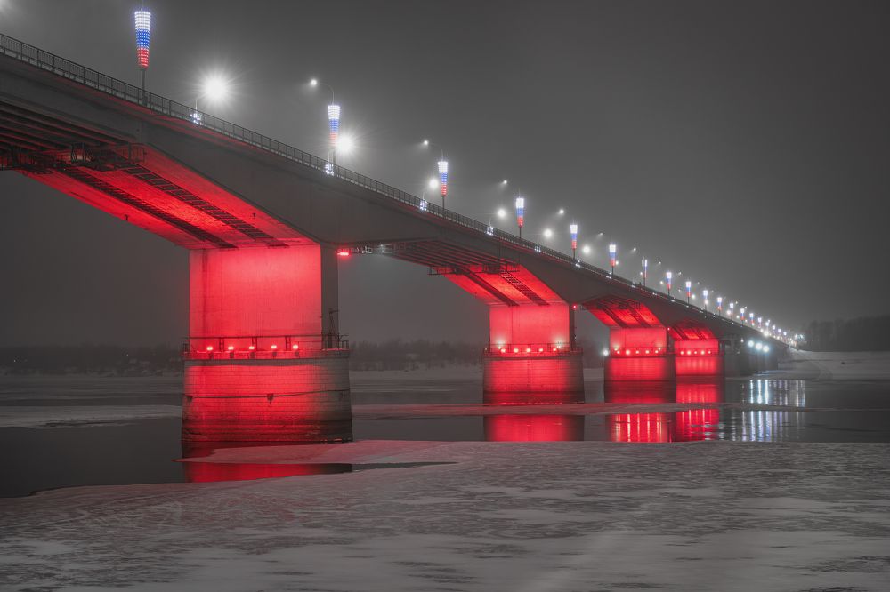 Мост через реку Кама в Перми
