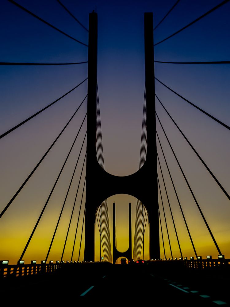 Dusk on the higashi kobe ohashi biridge