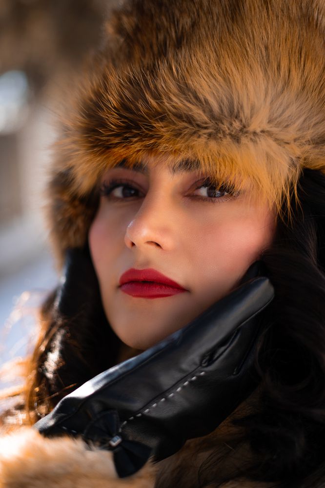 snowy adult portrait