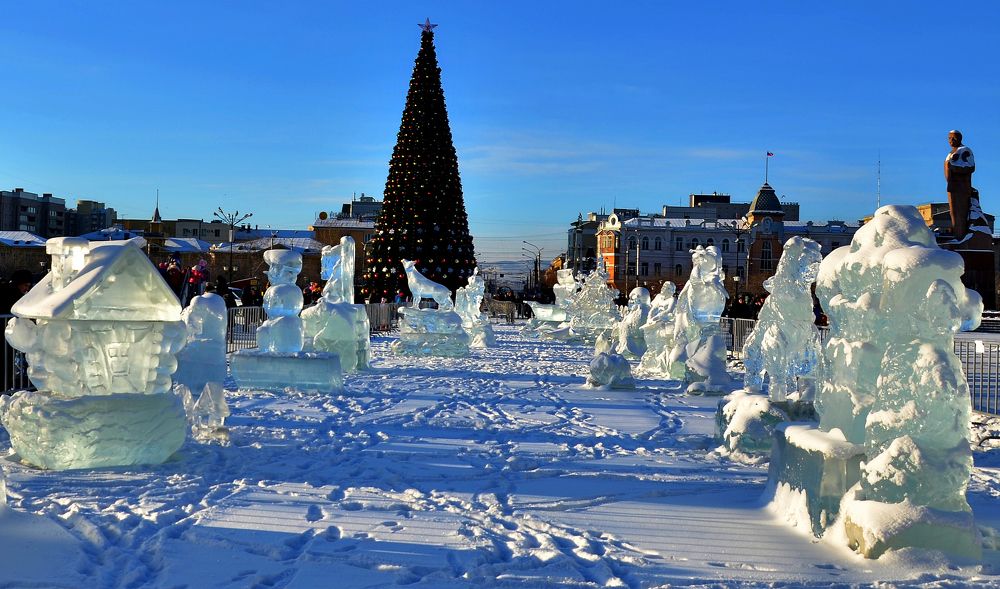 Новогодний город.