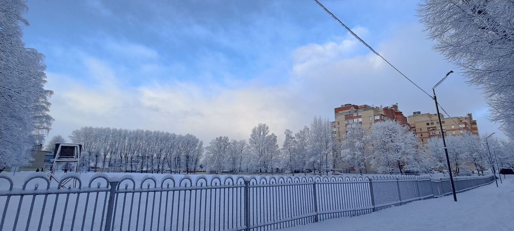 A morning in a snowy city