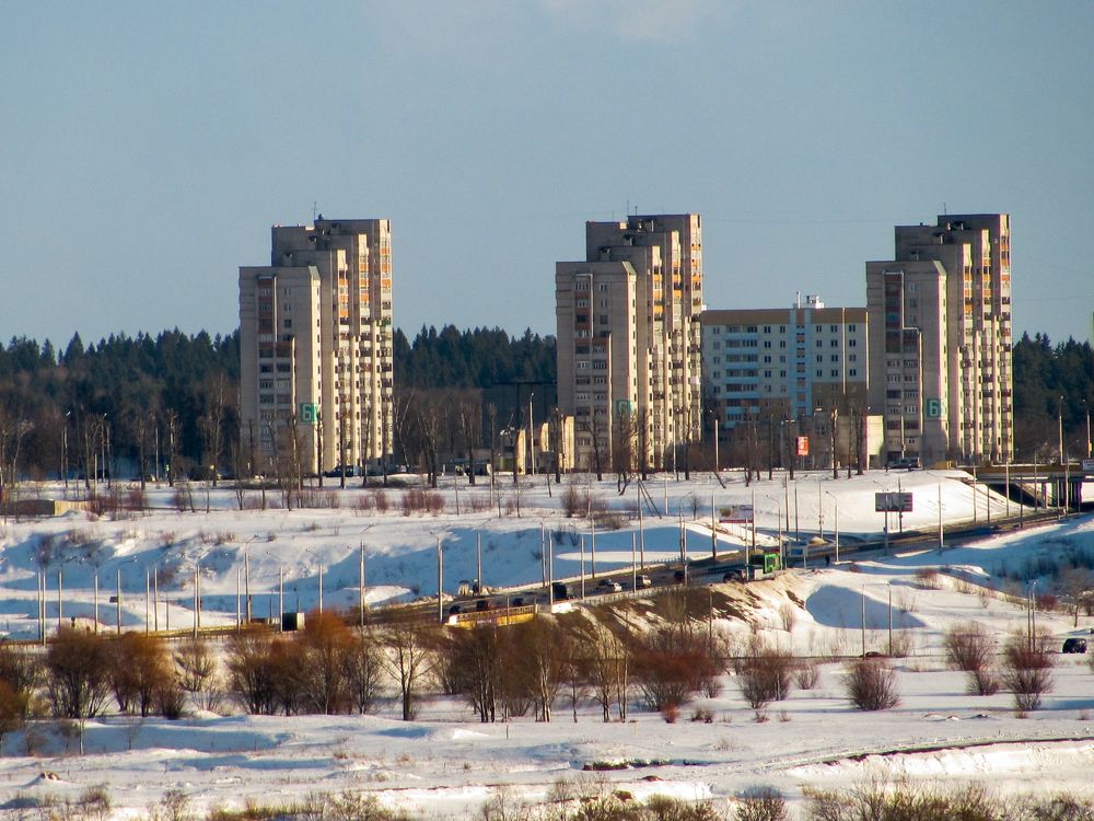 High-rises in a snowy city
