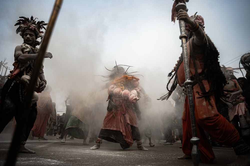 Aghori performing at mahakumbh