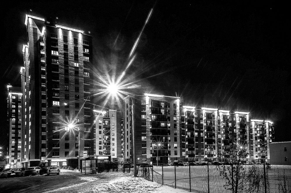 Огни ночного Красноярска