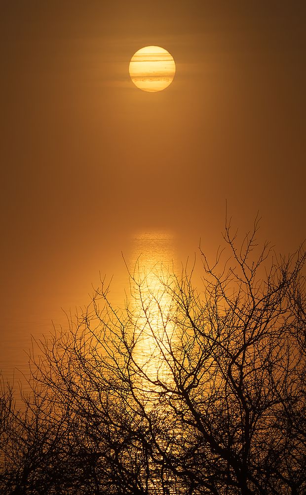 Закат в тумане.