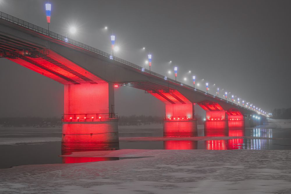 Мост через реку Кама в Перми