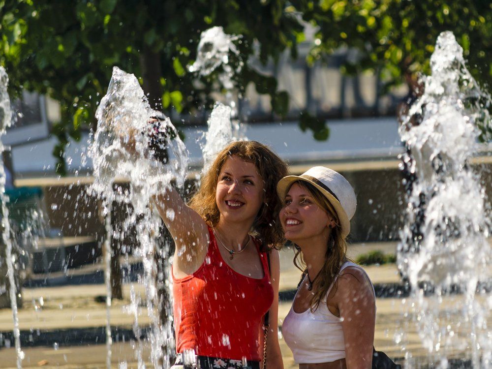 Селфи в фонтане