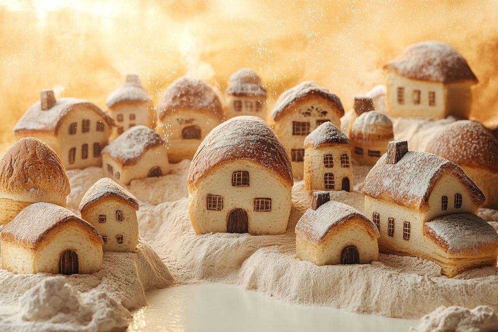 Хлебные домики на берегу молочного озера