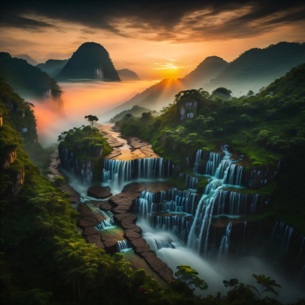 Sunrise on Con Chu Rang nature converse