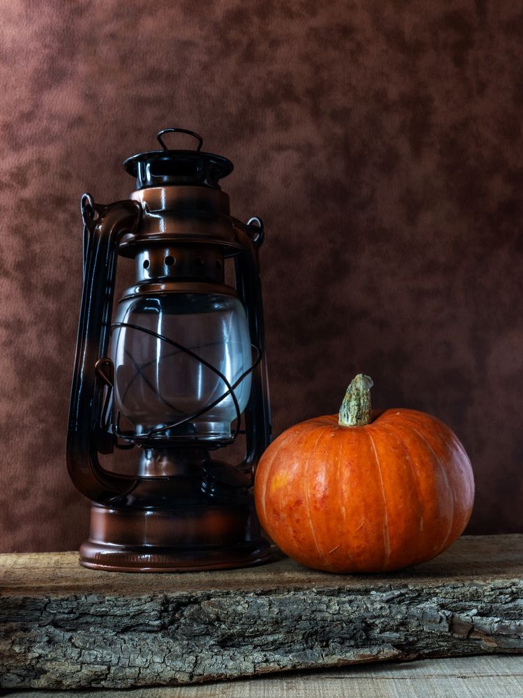 Lantern and pumpkin