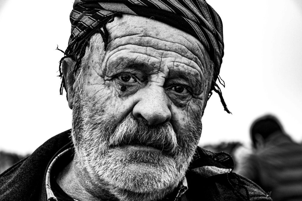 Deep sorrow of the man