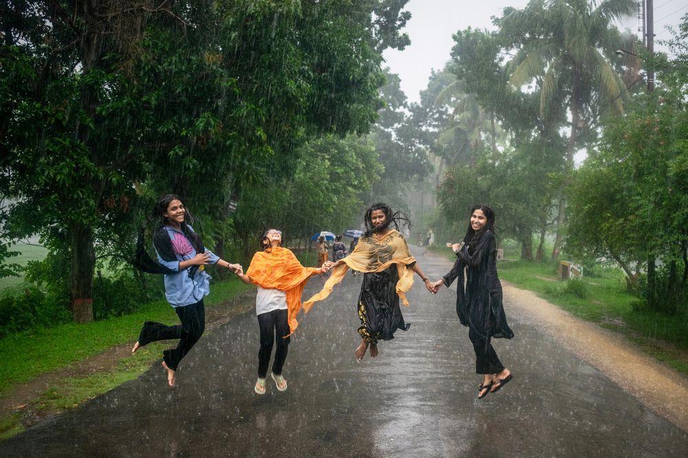 Dancing with the rain—pure joy in every drop