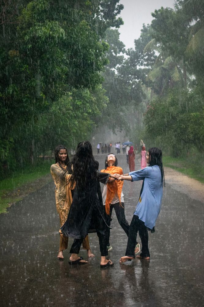 Dancing with the rain—pure joy in every drop