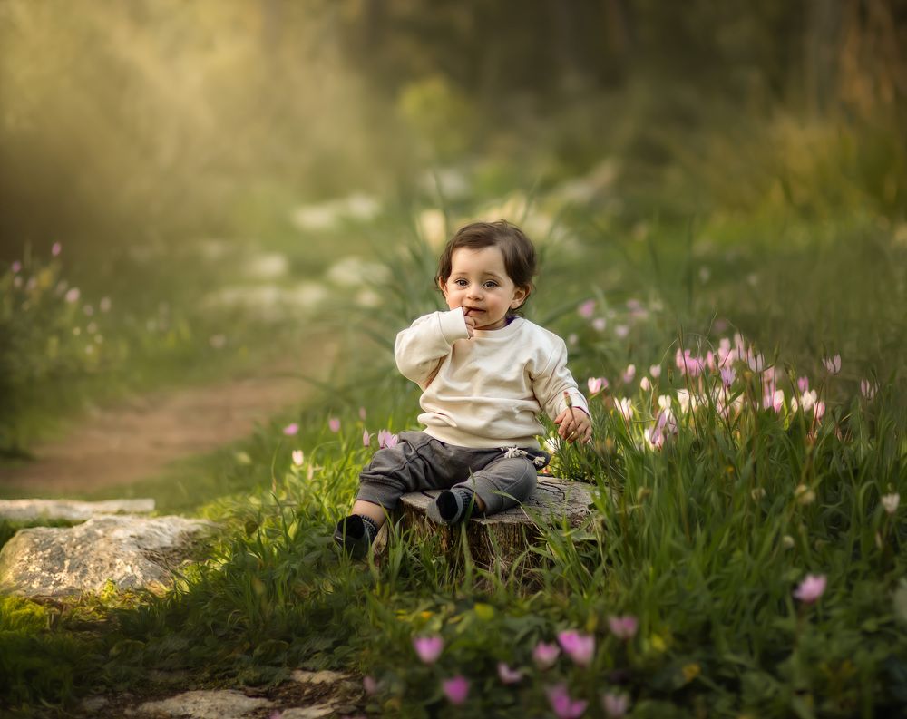 Children and flowers