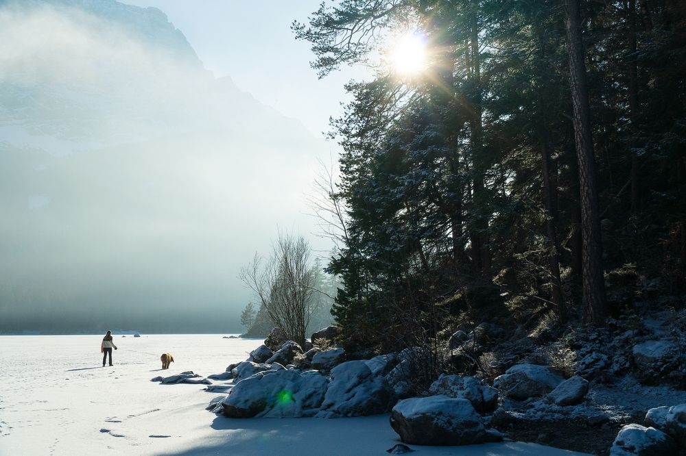 Walking on a frozen lake