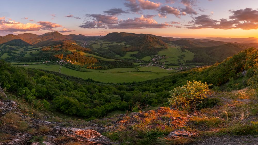 Strážov Mountains after sunset