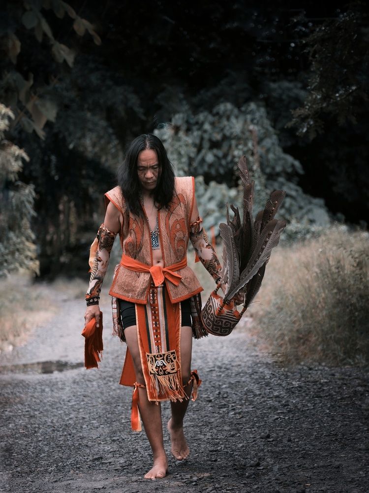 A warrior of the Murut tribe of Borneo