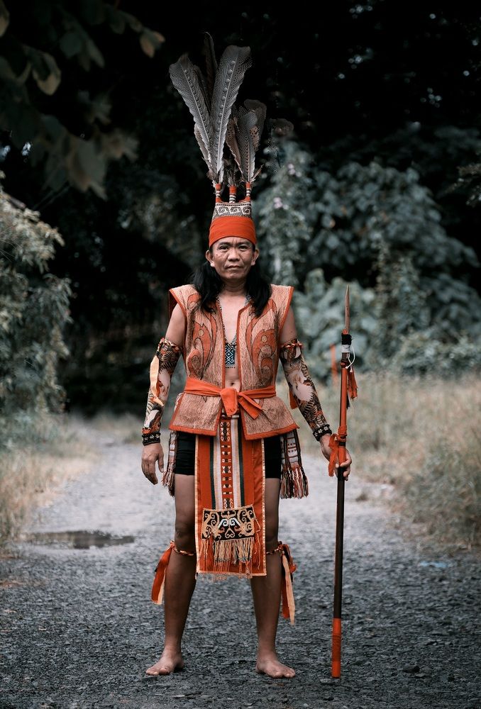 A warrior of the Murut tribe of Borneo