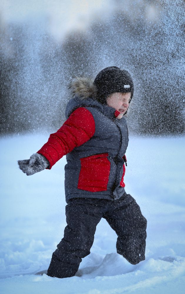 В снежном облаке