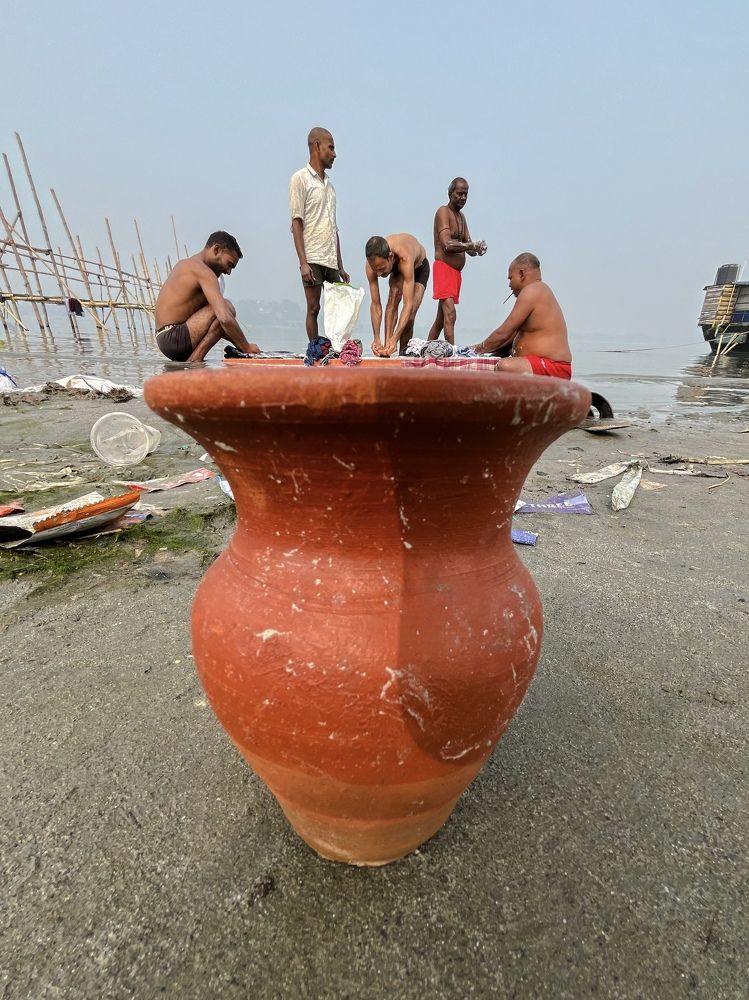 Stolen moment at the bank of the river Brahmaputra