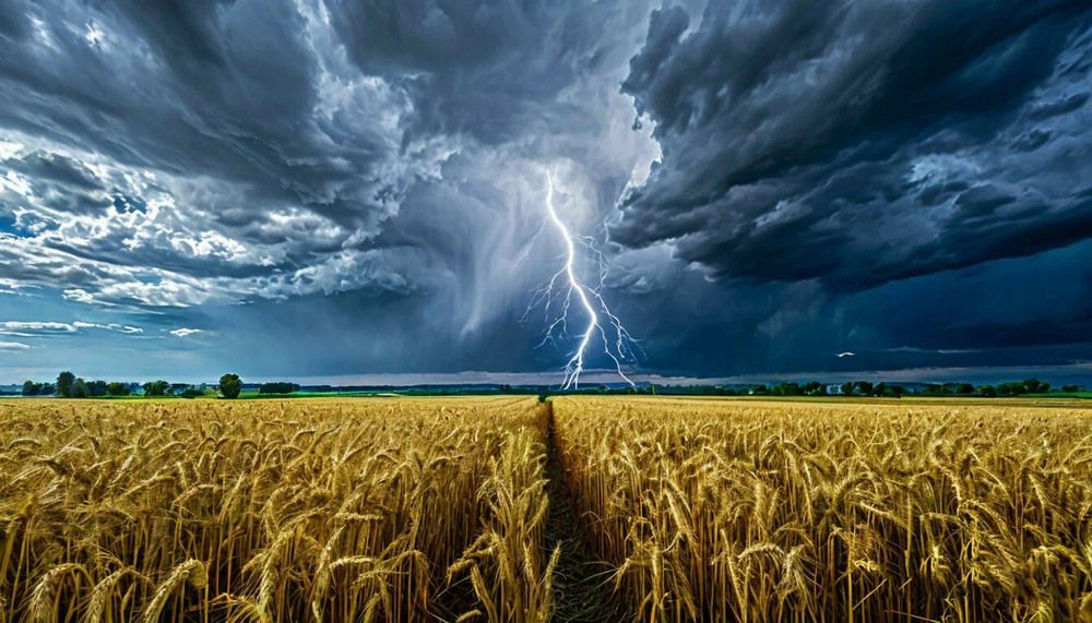 Пшеница и гроза.