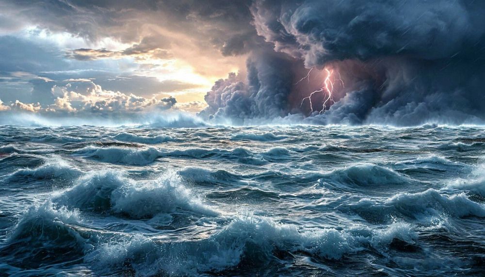 В море шторм.