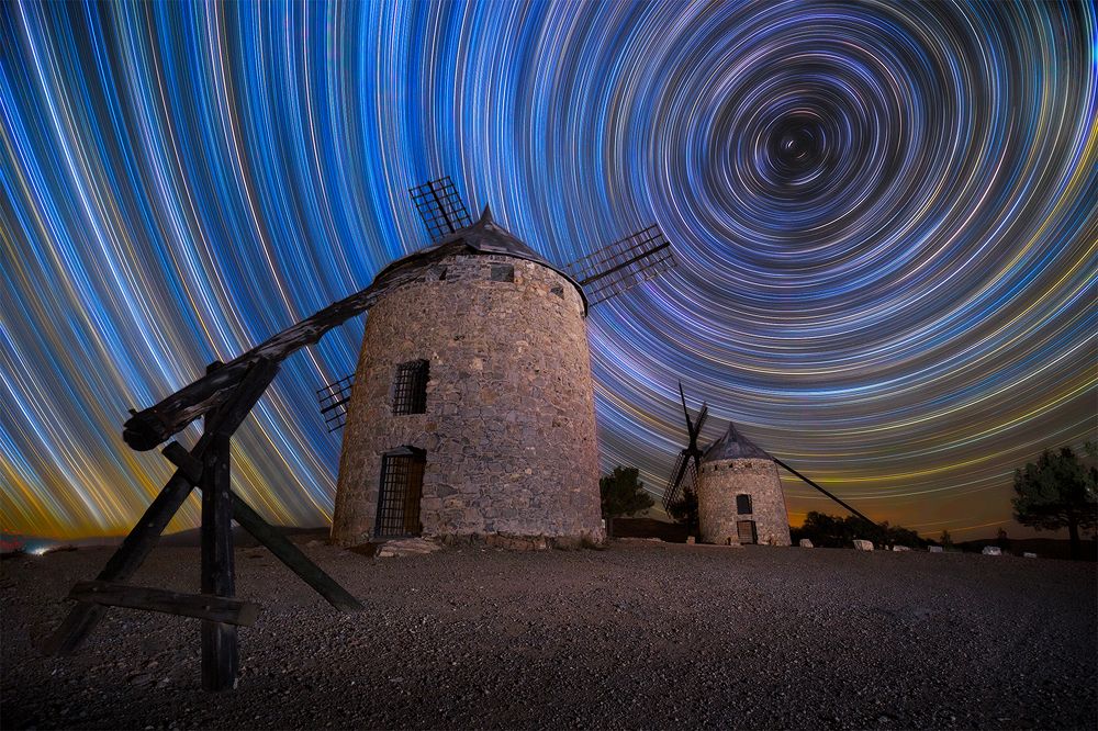 Ancient Windmills and Startrails