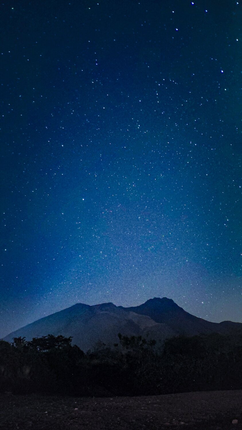 Imbabura volcano under the stars
