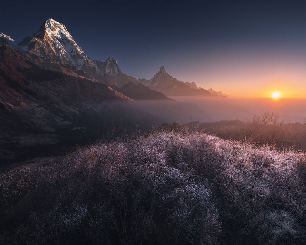 A frosty dawn in the Himalayas