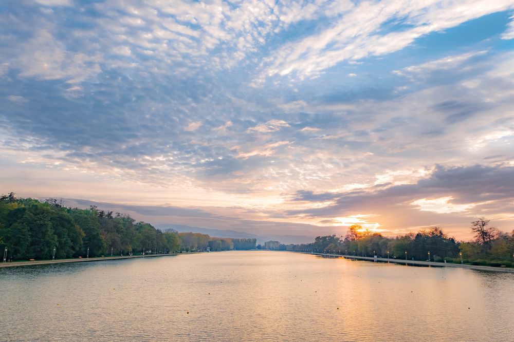 Sunset over Regatta venue, Plovdiv
