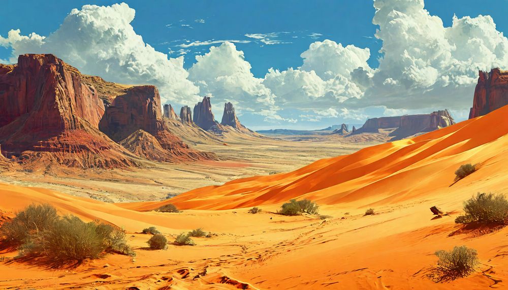 пустыня в долине Монументов