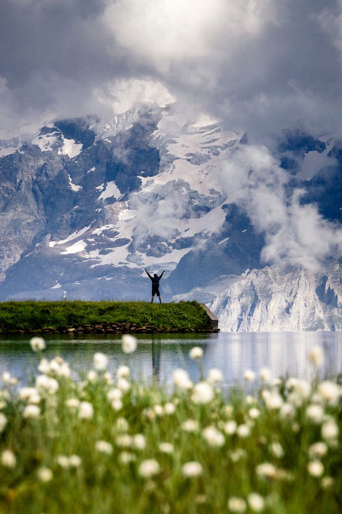 Man and the mountain