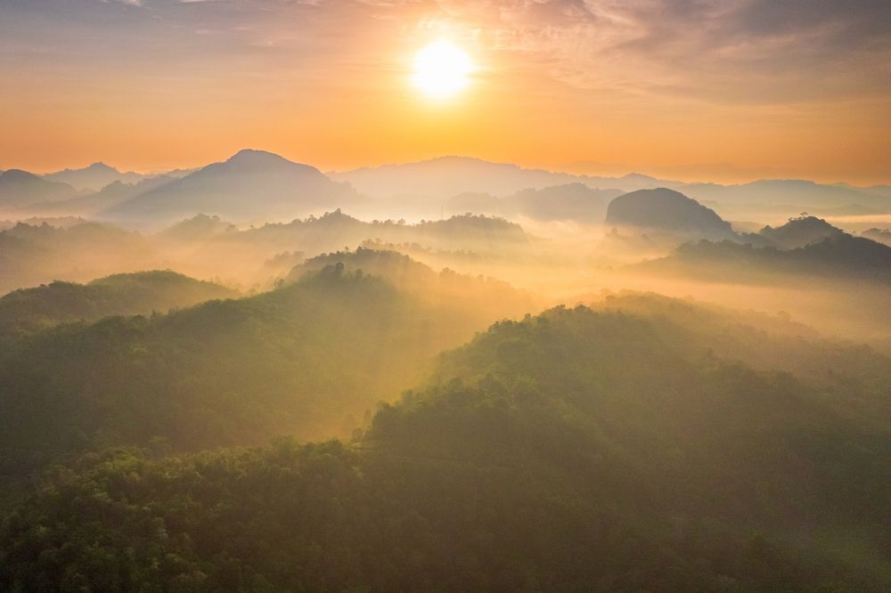 The beauty of a bird's eye view of the forest reserve in Jerek Baru Gua Musang Kelantan