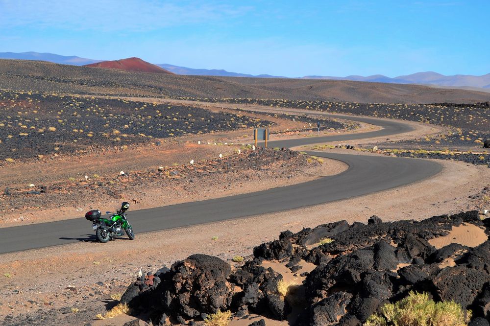 Riding around volcanics rock