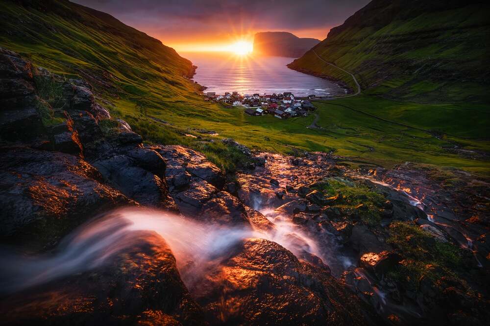 sunrise over the village