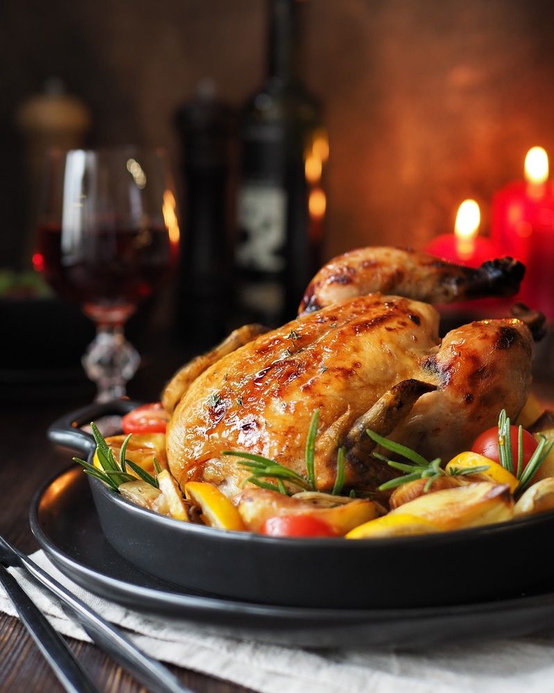 Цыплёнок и вино