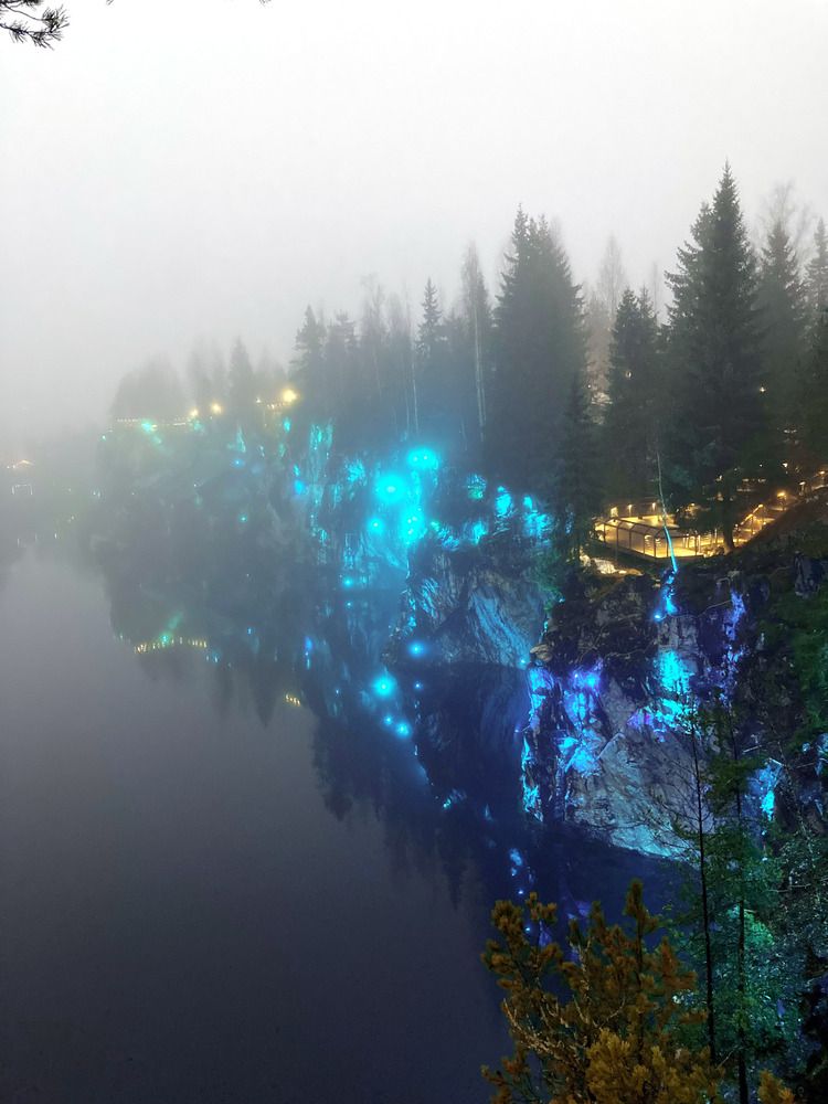 Рускеала . Туман