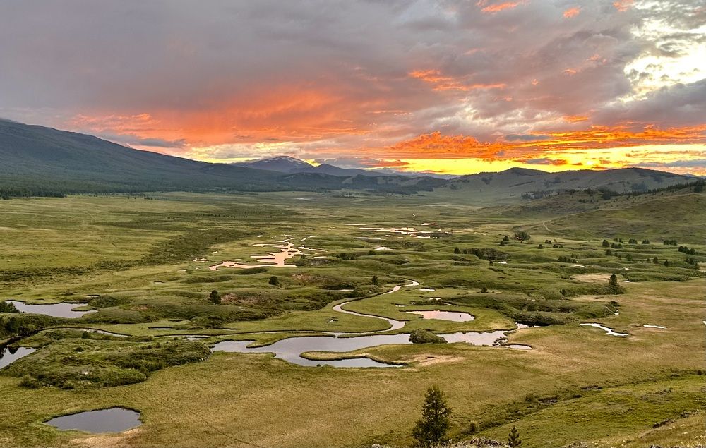 Закат на Джангысколе, Алтай