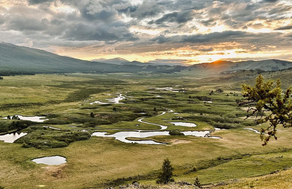 Закат на Джангысколе, Алтай