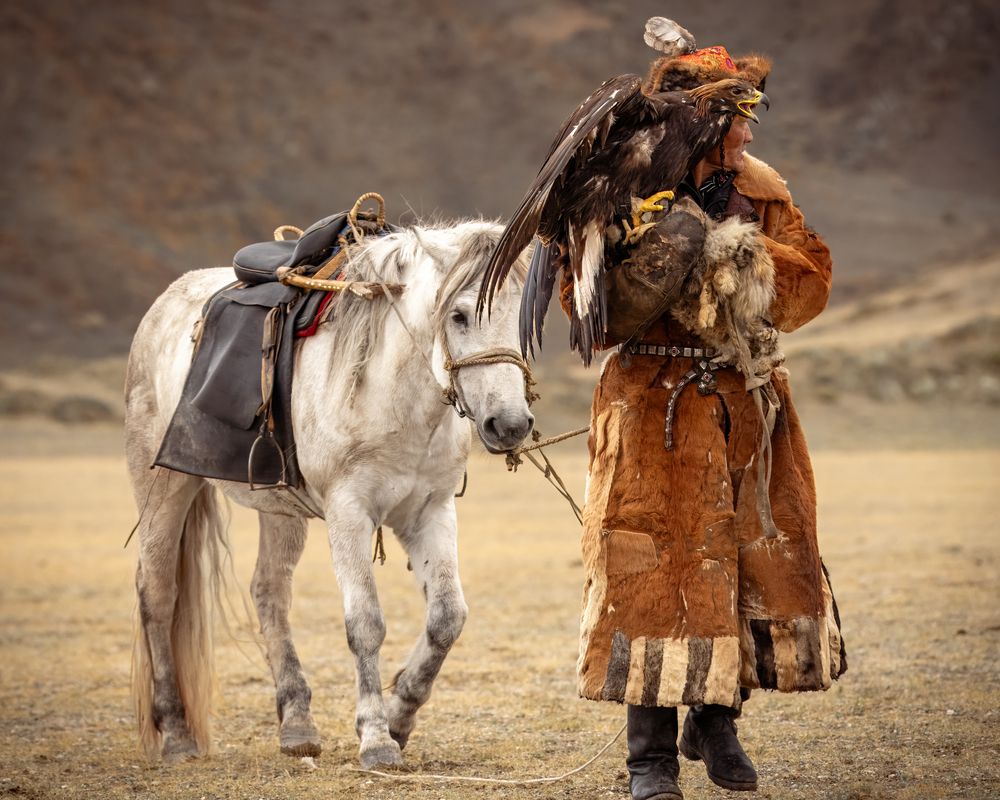 The eagle hunter. Sagsai Golden Eagle Festival, Mongolia.