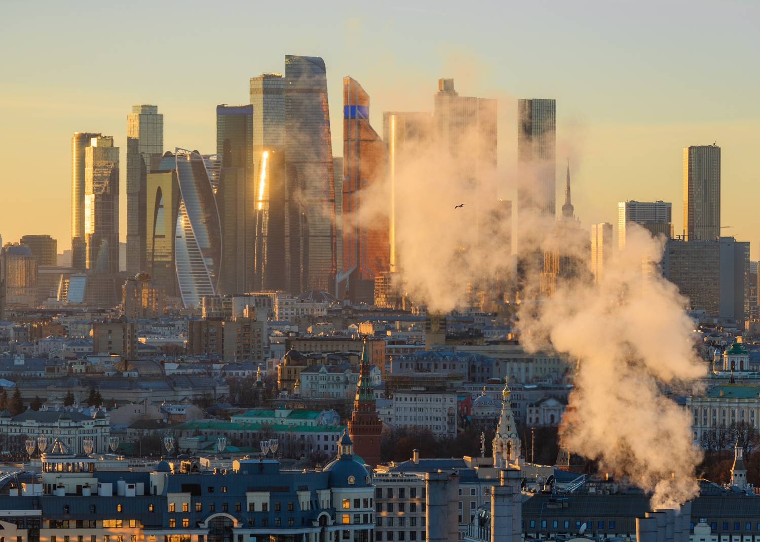 A warm sunset on a cold day A warm sunset on a cold day